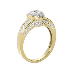 14K White Gold Round Diamond Ladies Ring 0.81ct 8.9mm -H'Hen Sale Store 14k gold round diamond ladies ring 081ct p 29427 back yellow