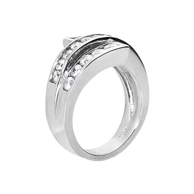 14K White Gold Round Diamond Ladies Ring 0.90ct 14.1mm 5 14K White Gold Round Diamond Ladies Ring 0.90ct 14.1mm - Image 3