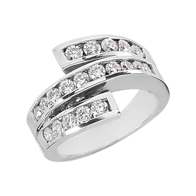 14K White Gold Round Diamond Ladies Ring 0.90ct 14.1mm 3 14K White Gold Round Diamond Ladies Ring 0.90ct 14.1mm