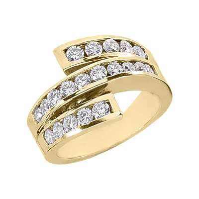 14K White Gold Round Diamond Ladies Ring 0.90ct 14.1mm 4 14K White Gold Round Diamond Ladies Ring 0.90ct 14.1mm - Image 2
