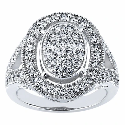 14K White Gold Round Diamond Ladies Ring 0.96ct 4.3mm 3 14K White Gold Round Diamond Ladies Ring 0.96ct 4.3mm