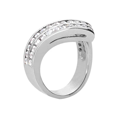 14K White Gold Round Diamond Ladies Ring 1.05ct 13mm 5 14K White Gold Round Diamond Ladies Ring 1.05ct 13mm - Image 3