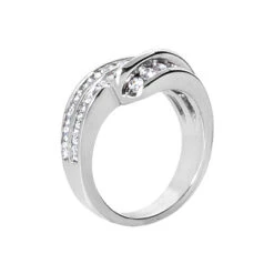 14K White Gold Round Diamond Ladies Ring 1.08ct -H'Hen Sale Store 14k gold round diamond ladies ring 108ct p 29602 back white