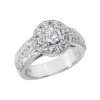 14K White Gold Round Diamonds Ladies Ring 1.27ct