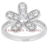 Thin 14K White Gold Round Diamond Ladies Ring 1.38ct
