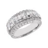 14K White Gold Round Diamond Ladies Ring 1.61ct 8.9mm