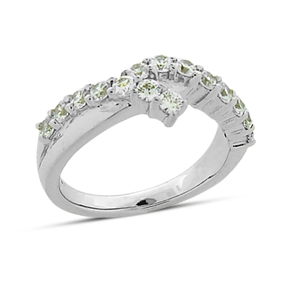14K White Gold Round Diamond Ladies Ring 1ct 10.4mm 3 14K White Gold Round Diamond Ladies Ring 1ct 10.4mm
