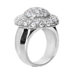 14K White Gold Round Diamond Ladies Ring 2.52ct 20.4mm -H'Hen Sale Store 14k gold round diamond ladies ring 252ct p 29558 back white