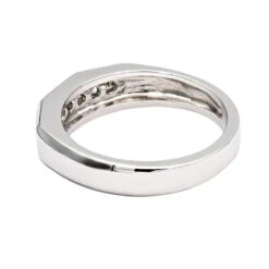 14K White Gold Round Diamond Men's Wedding Ring 0.21ct 11 14K White Gold Round Diamond Men's Wedding Ring 0.21ct -H'Hen Sale Store 14k gold round diamond mens wedding ring 021ct p 25594 backwh