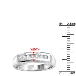 14K White Gold Round Diamond Men's Wedding Ring 0.21ct 12 14K White Gold Round Diamond Men's Wedding Ring 0.21ct -H'Hen Sale Store 14k gold round diamond mens wedding ring 021ct p 25594 rulerwh