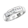 14K White Gold Round Diamond Men's Wedding Ring 0.21ct