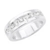 14K White Gold Round Diamond Men's Wedding Ring 1.08ct