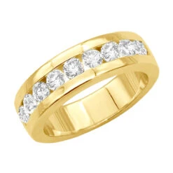 14K White Gold Round Diamond Men's Wedding Ring 1.08ct -H'Hen Sale Store 14k gold round diamond mens wedding ring 108ct p 25538 ye