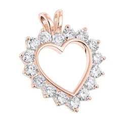 14K White Gold Round Diamond Open Heart Pendant For Women 1.9ct 10 14K White Gold Round Diamond Open Heart Pendant For Women 1.9ct -H'Hen Sale Store 14k gold round diamond open heart pendant for women 19ct ro