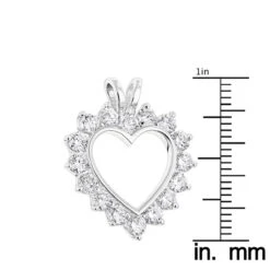 14K White Gold Round Diamond Open Heart Pendant For Women 1.9ct 13 14K White Gold Round Diamond Open Heart Pendant For Women 1.9ct -H'Hen Sale Store 14k gold round diamond open heart pendant for women 19ct rulerwh