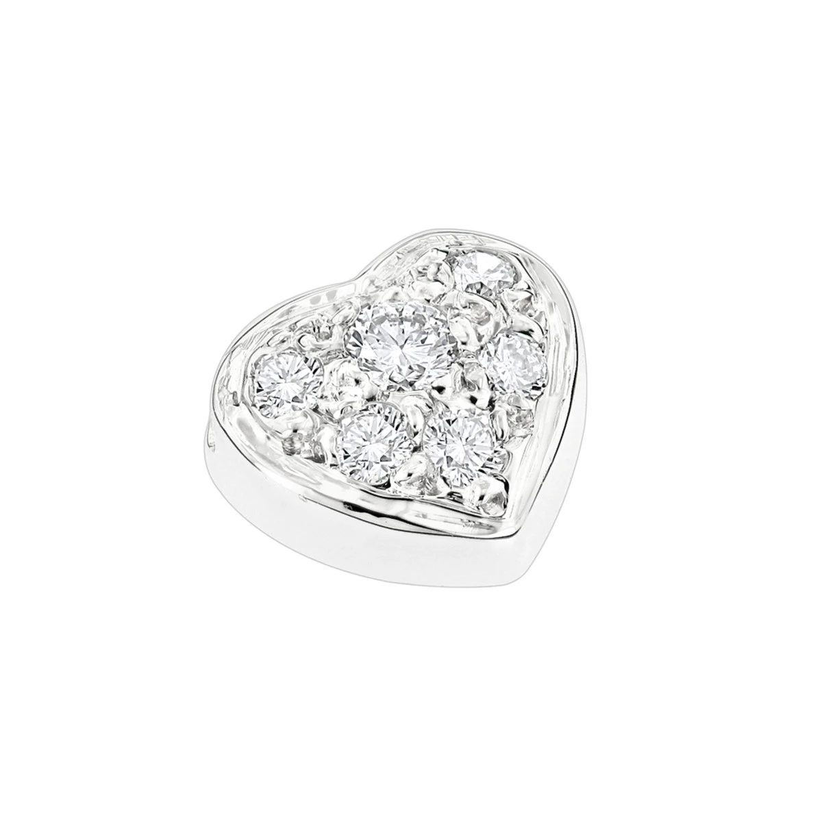 Small 14K Yellow Gold Round Diamond Pave Heart Pendant 0.16ct 4 Small 14K Yellow Gold Round Diamond Pave Heart Pendant 0.16ct - Image 2