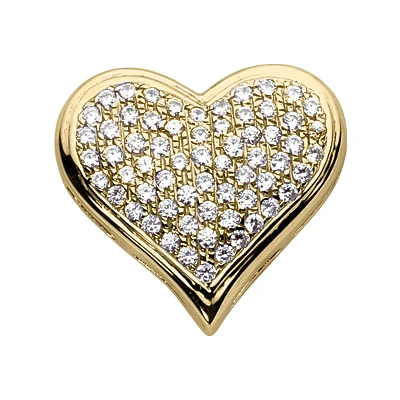 14K White Gold Round Diamond Pave Heart Pendant 1.28ct 4 14K White Gold Round Diamond Pave Heart Pendant 1.28ct - Image 2