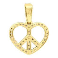 14K White Gold Round Diamond Peace Sign Heart Pendant 0.63ct 14 14K White Gold Round Diamond Peace Sign Heart Pendant 0.63ct -H'Hen Sale Store 14k gold round diamond peace sign heart pendant 063ct p 27782 backye