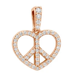 14K White Gold Round Diamond Peace Sign Heart Pendant 0.63ct 12 14K White Gold Round Diamond Peace Sign Heart Pendant 0.63ct -H'Hen Sale Store 14k gold round diamond peace sign heart pendant 063ct p 27782 ro