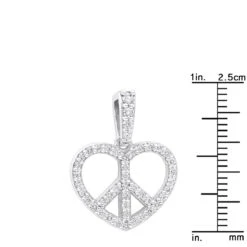 14K White Gold Round Diamond Peace Sign Heart Pendant 0.63ct 17 14K White Gold Round Diamond Peace Sign Heart Pendant 0.63ct -H'Hen Sale Store 14k gold round diamond peace sign heart pendant 063ct p 27782 rulerwh