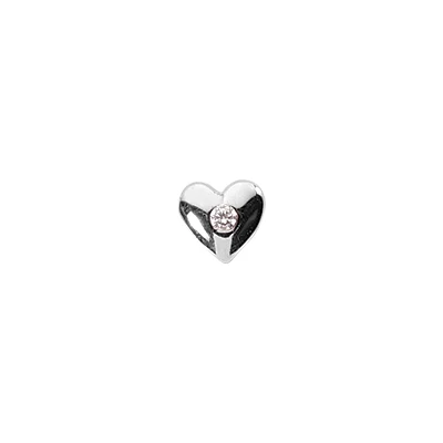 14K White Gold Round Diamond Puffed Heart Pendant 0.10ct 3 14K White Gold Round Diamond Puffed Heart Pendant 0.10ct