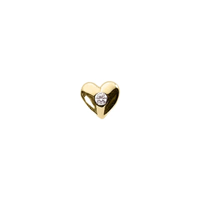 14K White Gold Round Diamond Puffed Heart Pendant 0.10ct 4 14K White Gold Round Diamond Puffed Heart Pendant 0.10ct - Image 2