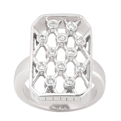 14K White Gold Round Diamond Right Hand Ladies Ring 0.36ct 3 14K White Gold Round Diamond Right Hand Ladies Ring 0.36ct