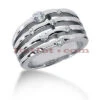 14K White Gold Round Diamond Right Hand Ring 0.38ct