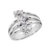 14K White Gold Round Diamond Right Hand Ring 0.76ct