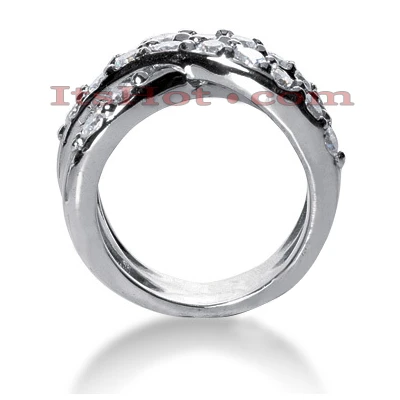 14K White Gold Round Diamond Right Hand Ring 2.25ct 4 14K White Gold Round Diamond Right Hand Ring 2.25ct - Image 2