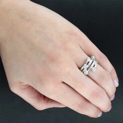 14K White Gold Round Diamond Right Hand Women's Ring 0.60ct -H'Hen Sale Store 14k gold round diamond right hand womens ring 060ct p 29811bod