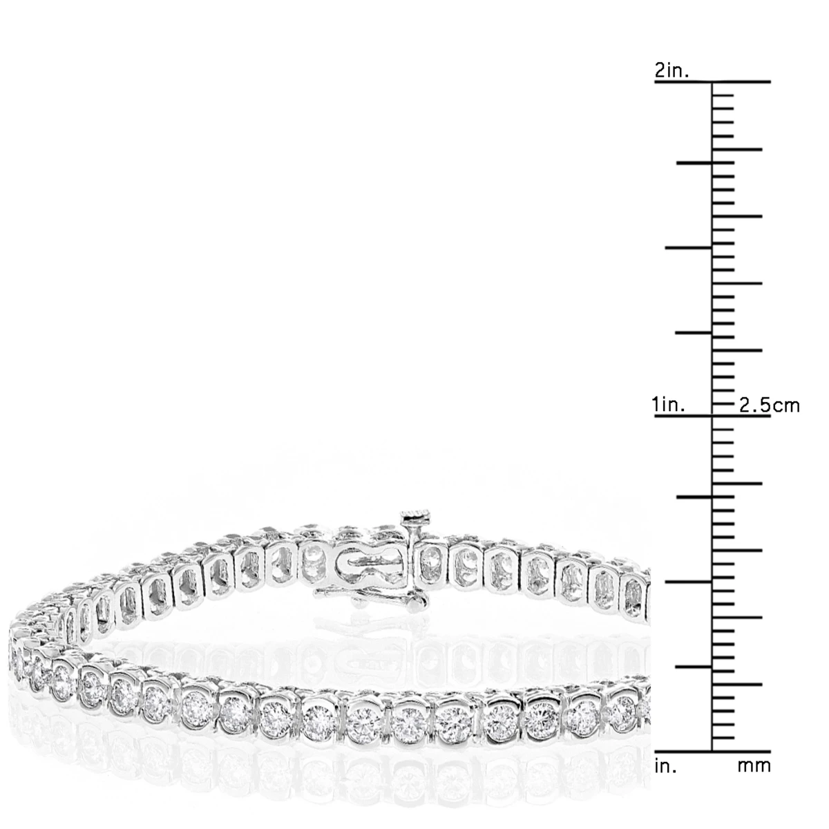 Round Diamond 14K White Gold Women's Tennis Bracelet 4.70ct 7 Round Diamond 14K White Gold Women's Tennis Bracelet 4.70ct - Image 5