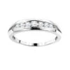 14K White Gold Round Diamond Wedding Band For Women 0.38ct 7 Stone Ring