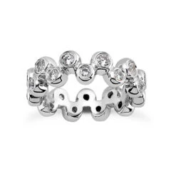 14K White Gold Round Diamonds Eternity Band 0.99ct