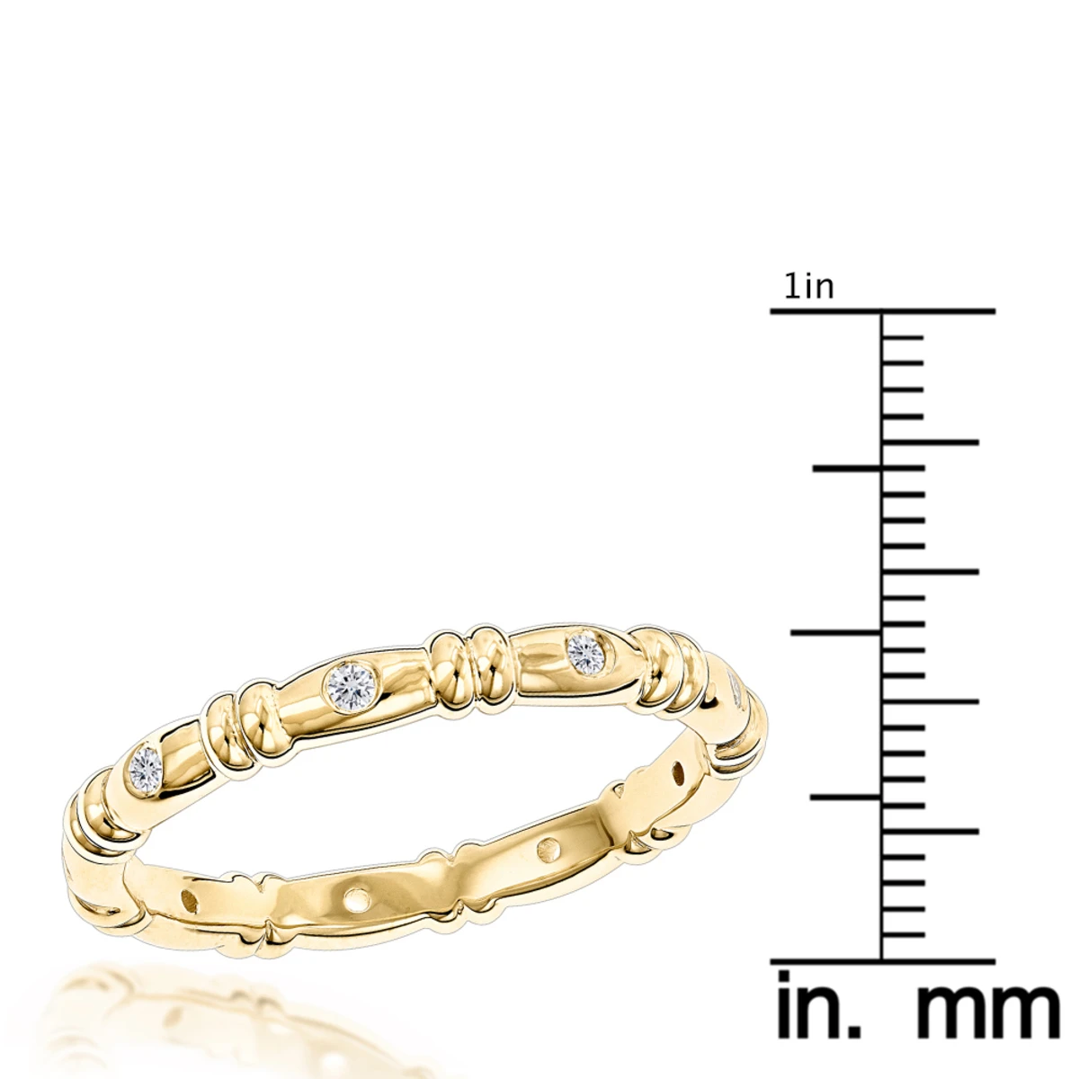 14K Yellow Gold Round Diamonds Eternity Ring For Women 0.14ct 8 14K Yellow Gold Round Diamonds Eternity Ring For Women 0.14ct - Image 6