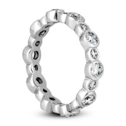 Thin 14K White Gold Round Diamonds Eternity Ring 1.30ct -H'Hen Sale Store 14k gold round diamonds eternity ring 130ct p 24870 back white 20220426