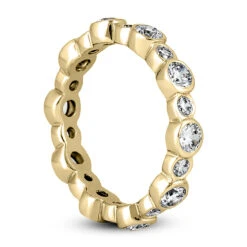 Thin 14K White Gold Round Diamonds Eternity Ring 1.30ct -H'Hen Sale Store 14k gold round diamonds eternity ring 130ct p 24870 back yellow 20220426