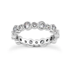 Thin 14K White Gold Round Diamonds Eternity Ring 1.30ct