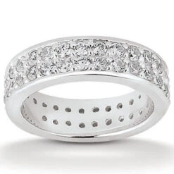 14K White Gold Round Diamonds Eternity Ring 1.56ct