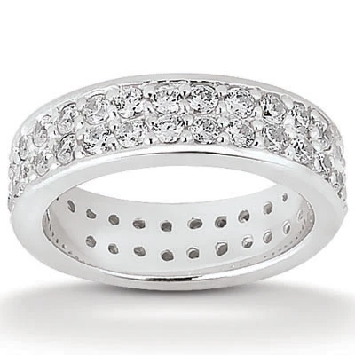 14K White Gold Round Diamonds Eternity Ring 1.56ct 3 14K White Gold Round Diamonds Eternity Ring 1.56ct