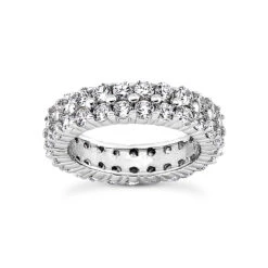 14K White Gold Round Diamonds Eternity Ring 4.60ct