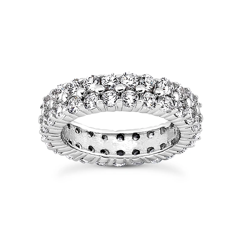 14K White Gold Round Diamonds Eternity Ring 4.60ct 3 14K White Gold Round Diamonds Eternity Ring 4.60ct