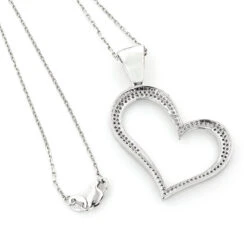 14K White Gold Round Pave Diamond Heart Pendant 0.5ct 10 14K White Gold Round Pave Diamond Heart Pendant 0.5ct -H'Hen Sale Store 14k gold round pave diamond heart pendant 063ct p 6344 backwh