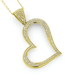 14K White Gold Round Pave Diamond Heart Pendant 0.5ct 8 14K White Gold Round Pave Diamond Heart Pendant 0.5ct -H'Hen Sale Store 14k gold round pave diamond heart pendant 063ct p 6344 ye