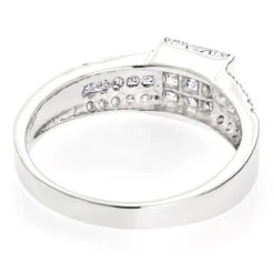 14K White Gold Round Princess Cut Diamond Ring 1.25ct Wedding Band -H'Hen Sale Store 14k gold round princess cut diamond ring 130ct p 6675 backwh