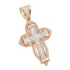 14K Rose Gold Round Princess Diamond Cross Pendant 2.14ct -H'Hen Sale Store 14k gold round princess diamond cross pendant 214ct p 6604 ro