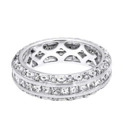 14K White Gold Round Princess Diamond Eternity Band 1.95ct -H'Hen Sale Store 14k gold round princess diamond eternity band 195ct p 6290 backwh