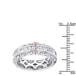 14K White Gold Round Princess Diamond Eternity Band 1.95ct -H'Hen Sale Store 14k gold round princess diamond eternity band 195ct p 6290 rulerwh