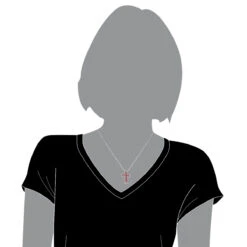 14K White Gold Ruby Cross Pendant Round Princess Cut 2.85ct By Luxurman -H'Hen Sale Store 14k gold ruby cross pendant round princess cut 285ct by luxurman bodwh