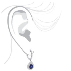 14K White Gold Sapphire Diamond Pear Shape Drop Earrings For Women By Luxurman 12 14K White Gold Sapphire Diamond Pear Shape Drop Earrings For Women By Luxurman -H'Hen Sale Store 14k gold sapphire diamond pear shape drop earrings for women by luxurman bodwh